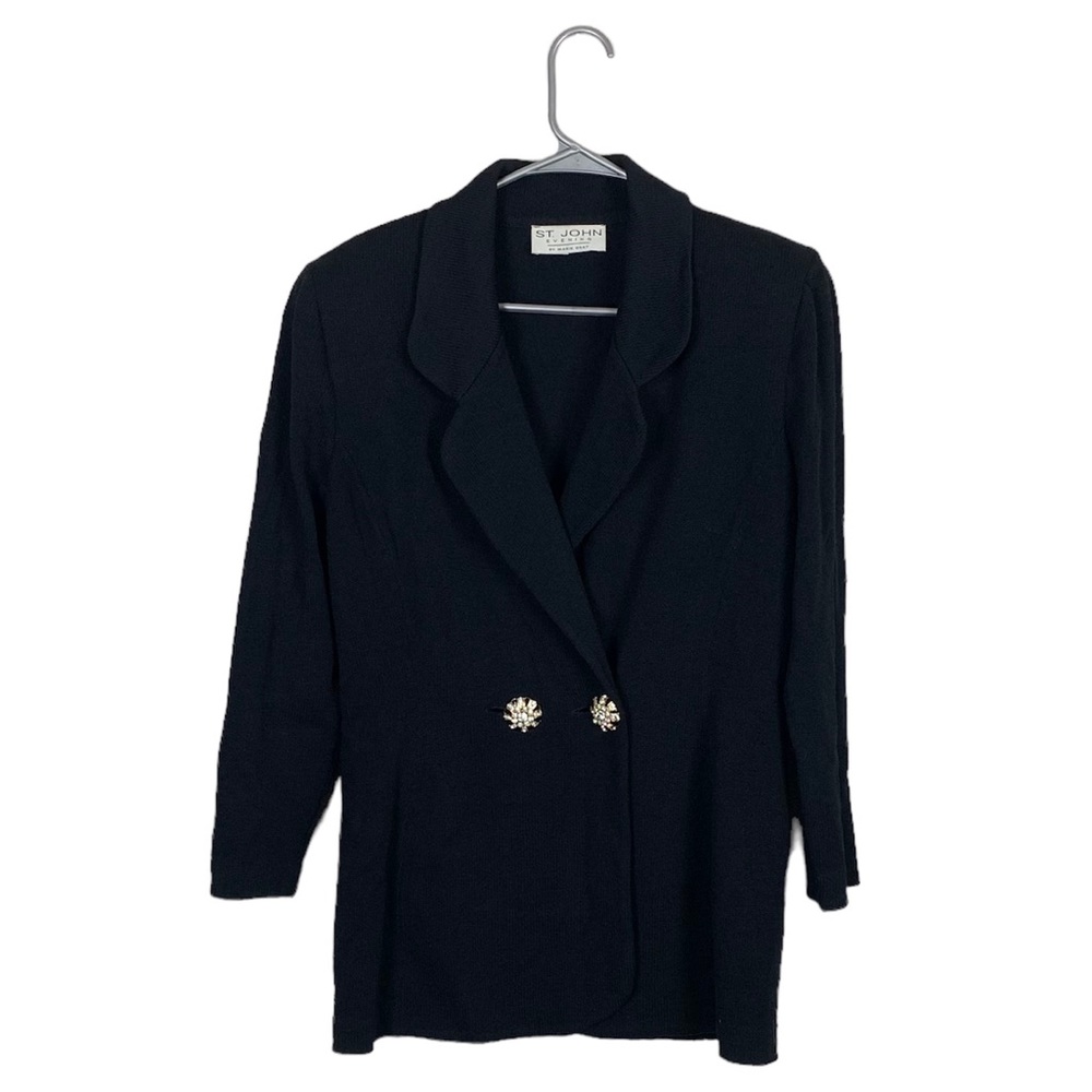 St John Evening by Marie gray Santana knit blazer size 8 jeweled buttons